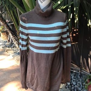 Brown and blue float sweater